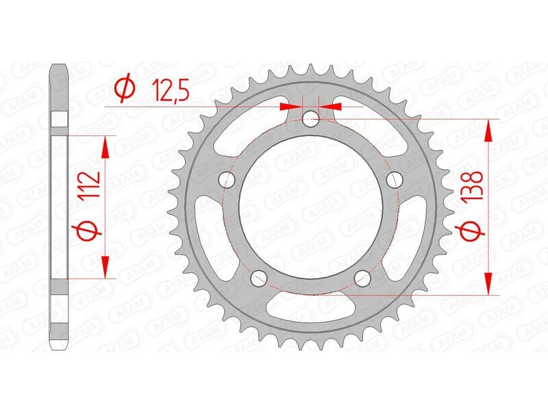 AFAM Kedjesats 520XMR3 17/41 Standard - Standard Bakdrev Figur 4
