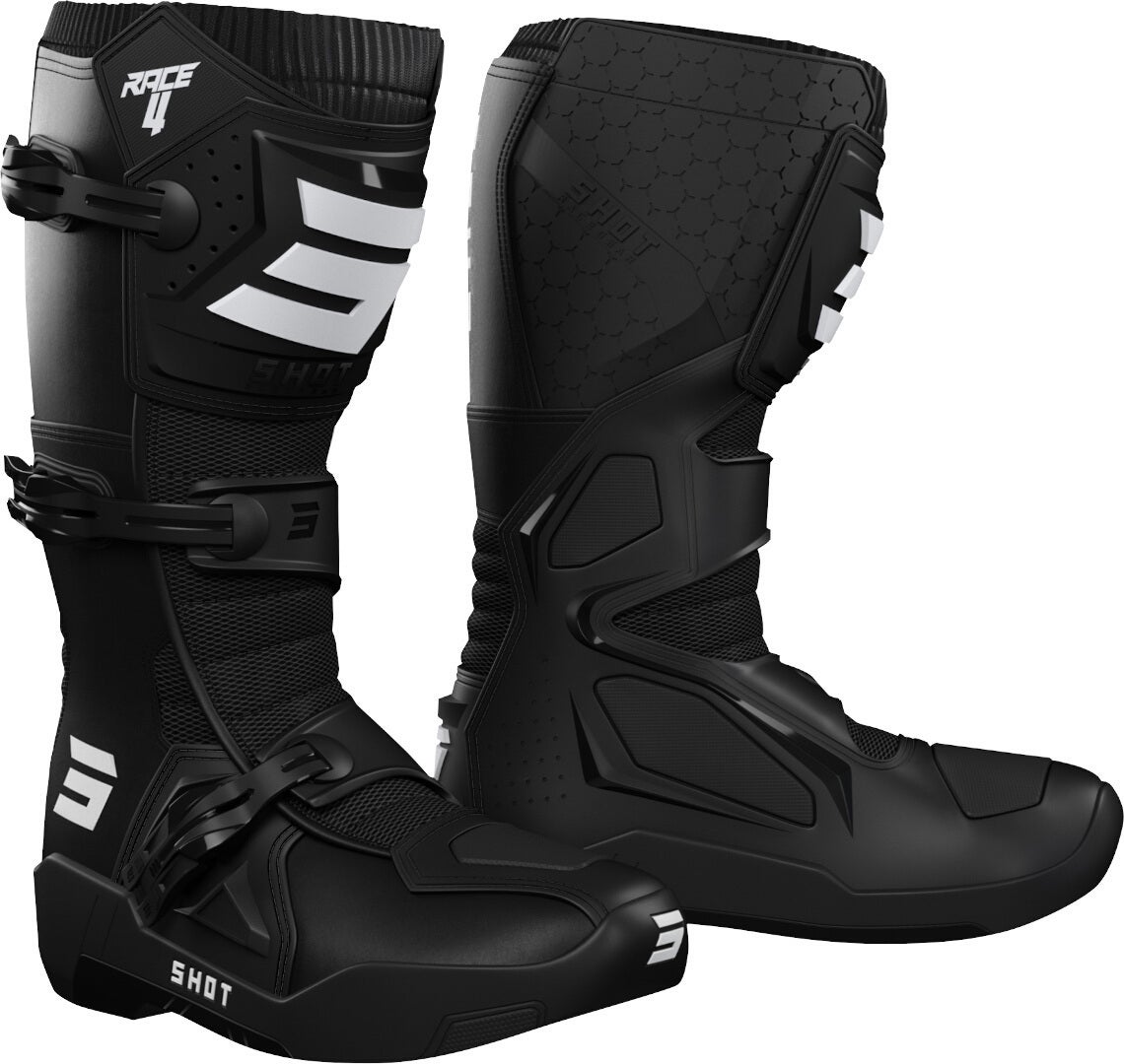 Shot Race 4 Motocross Boots black/white 43 Figure 1