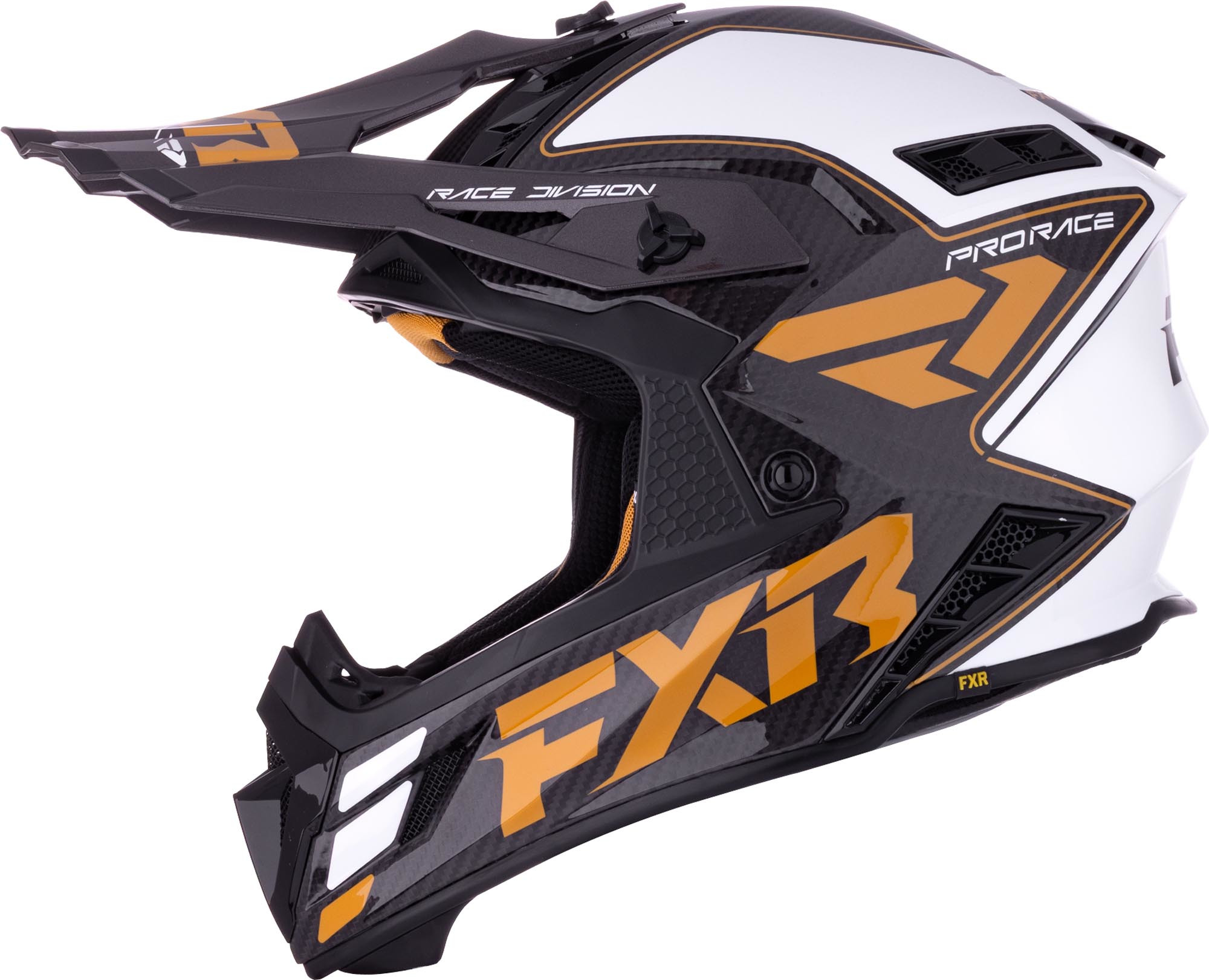 FXR Helium Carbon Casco da motocross bianco/nero/oro M Figura 4