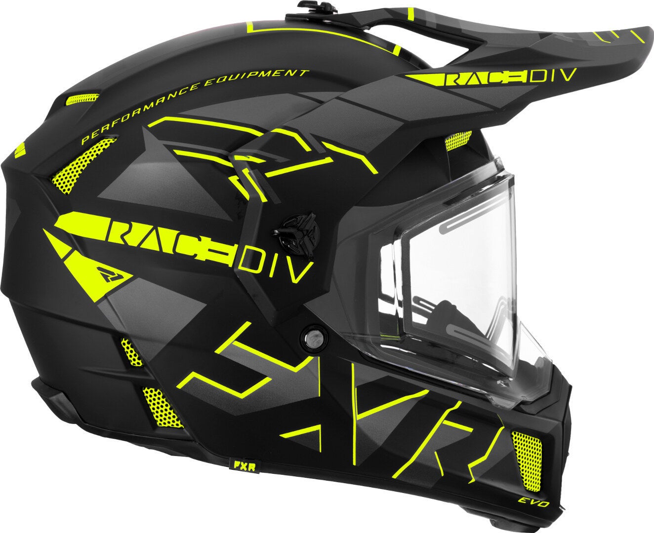 FXR Clutch X Evo Snowmobile Helmet black matt/yellow L (58/60) Figure 3