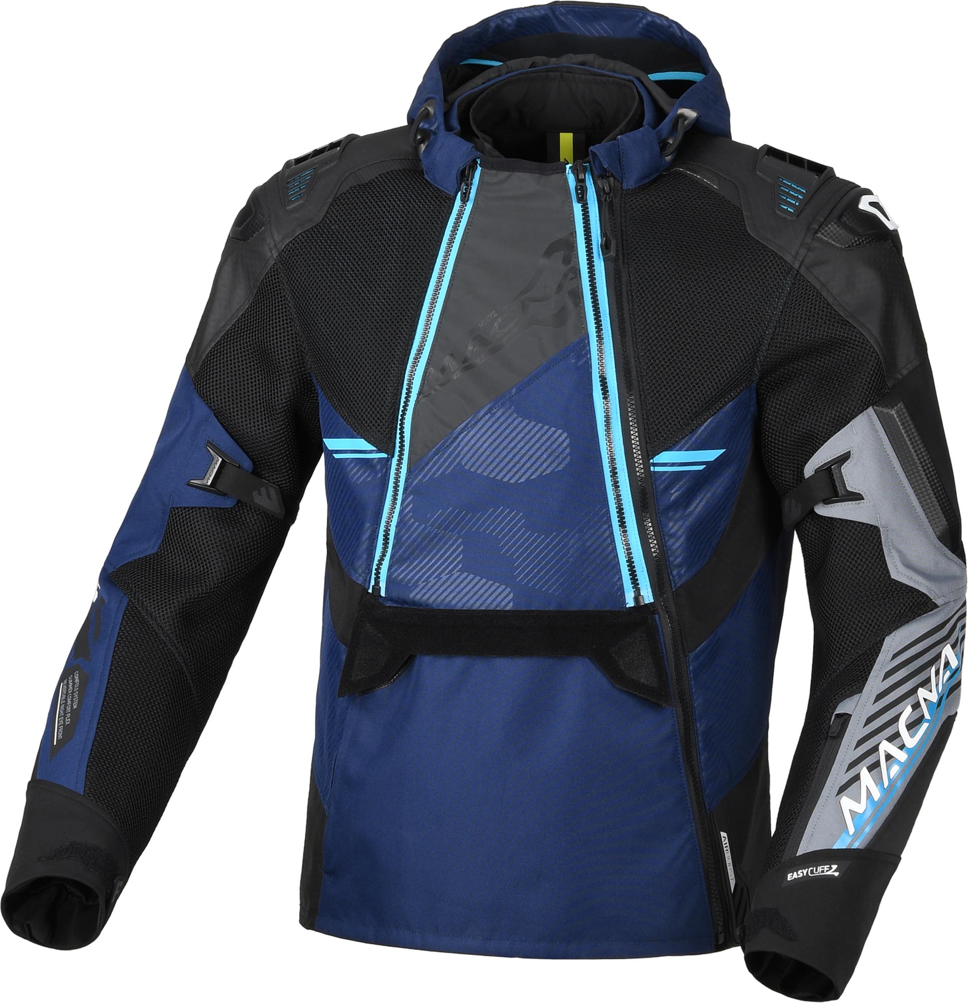 Macna Bravic Jachetă textilă impermeabilă pentru motociclete albastru/negru 2XL Figura 1
