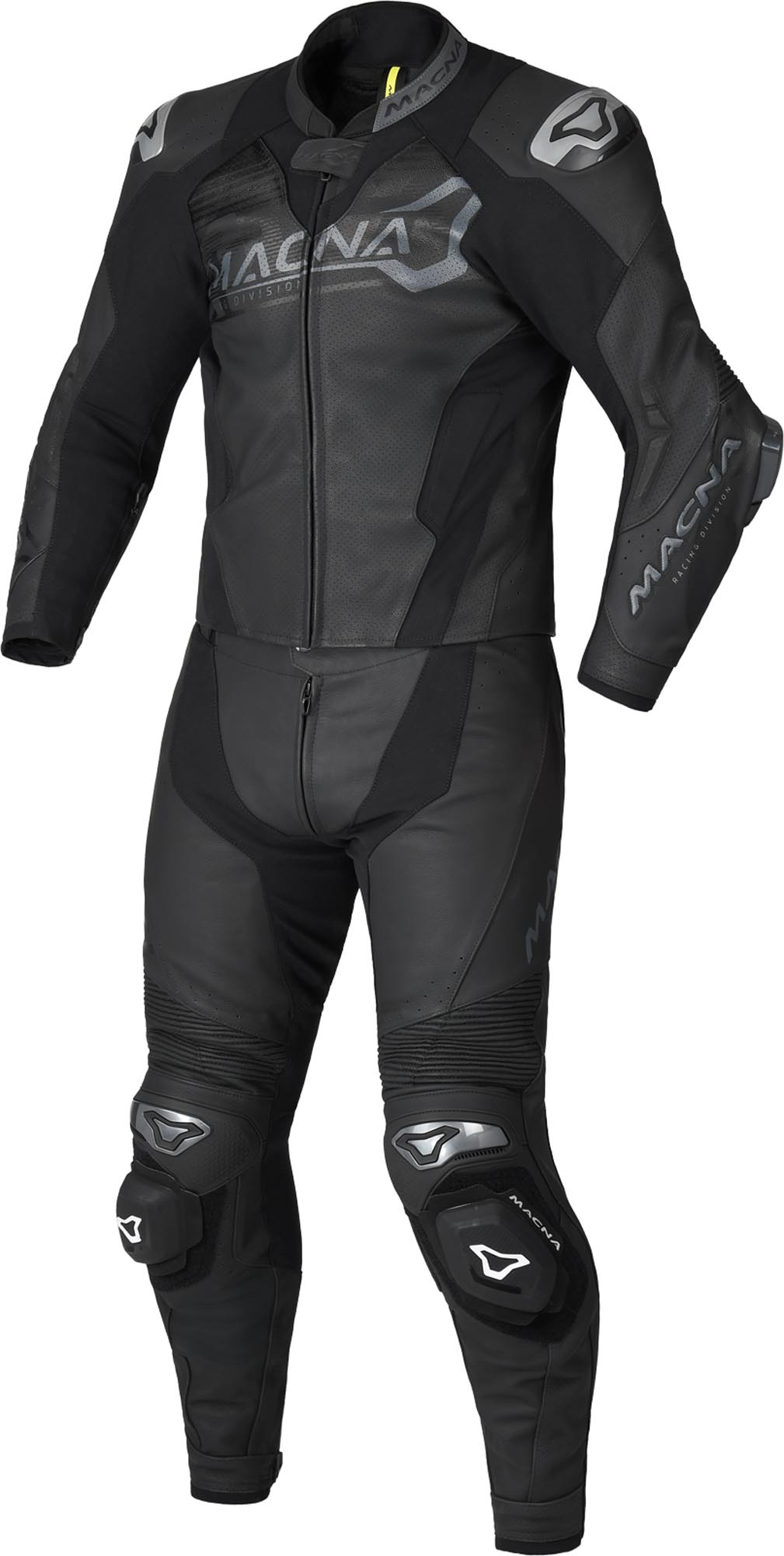 Macna Blitz Terno de Couro de Motocicleta de Duas Peças preto 62 Figura 1