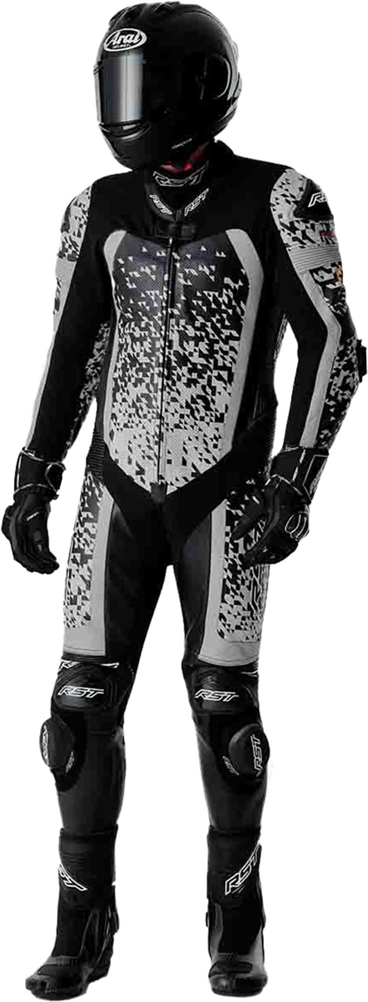RST Pro Series D3O Airbag Costum de piele de motocicletă perforat într-o singură piesă Negru/argintiu 56 Figura 11