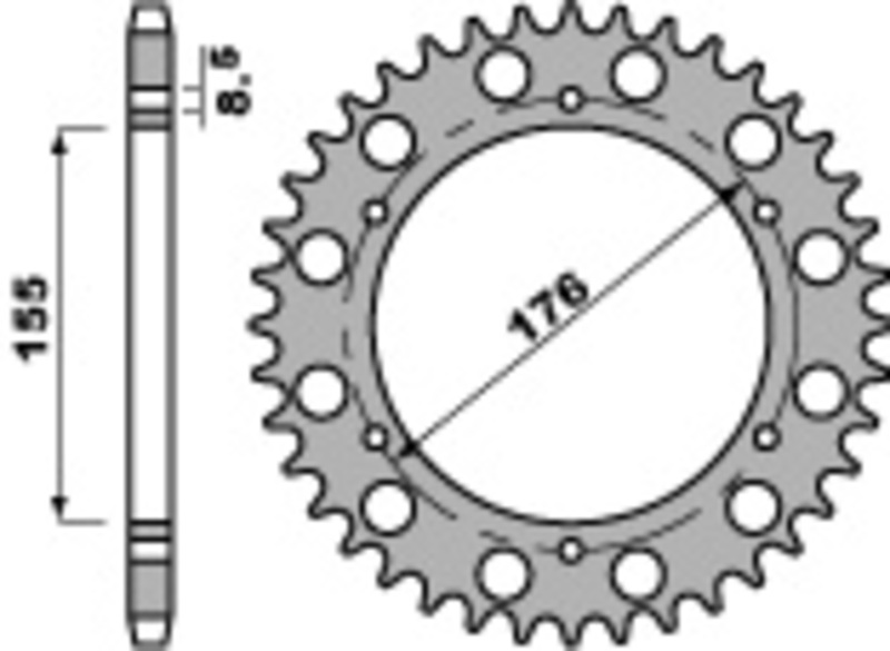 PBR Standard C45 bakdrev i stål 4392 - 530 Figur 1