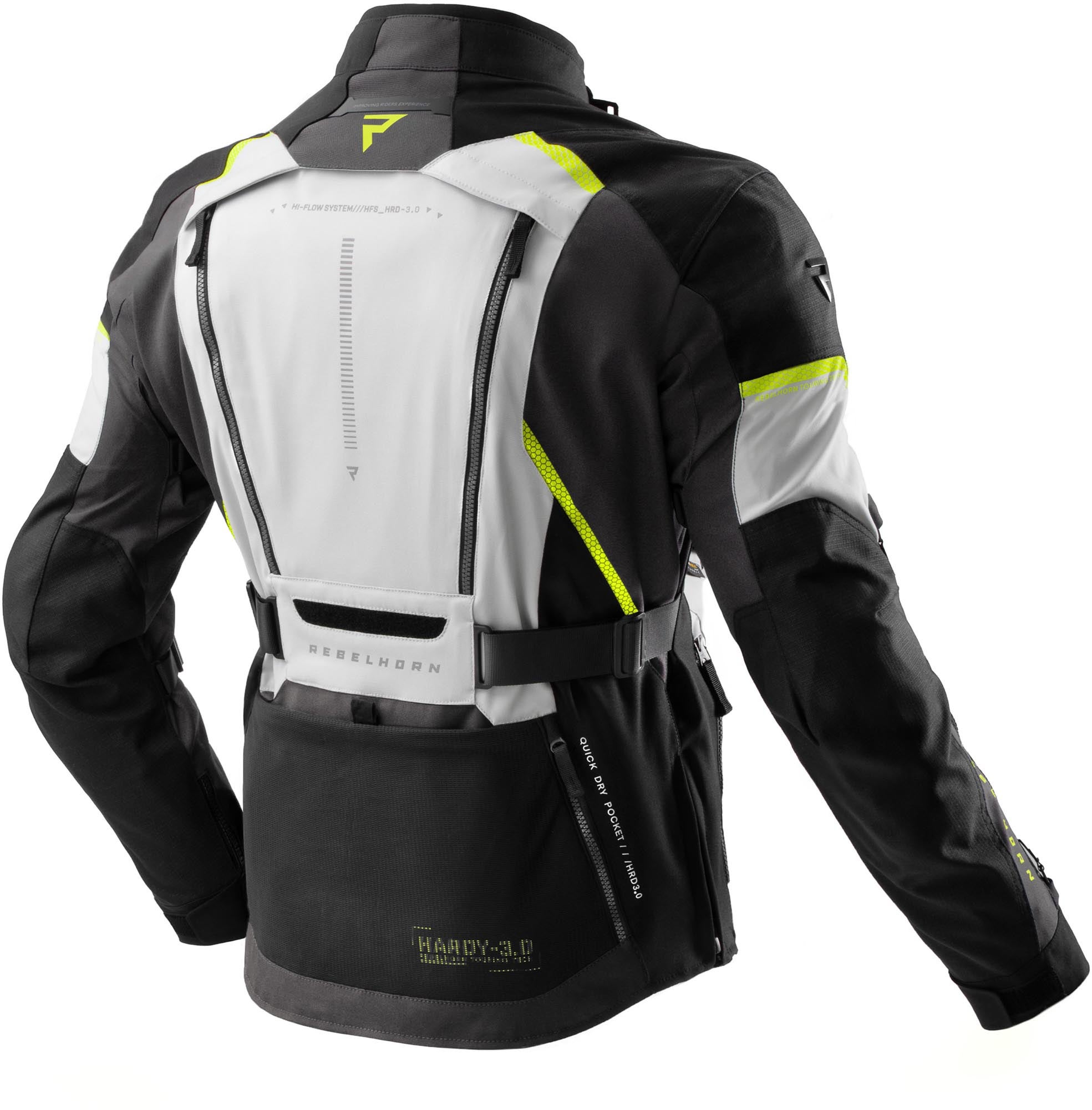 Rebelhorn Hardy 3.0 waterproof Motorcycle Textile Jacket black/grey/yellow L Figure 2