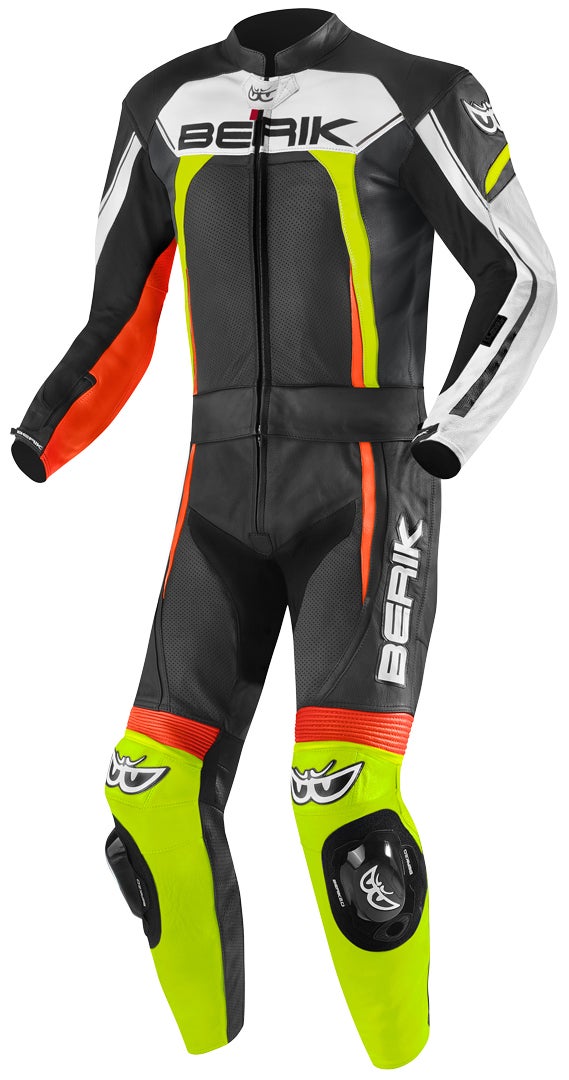 Berik Ascari Pro Two Piece Motorcycle Leather Suit black/white/red/yellow 54 Figure 1