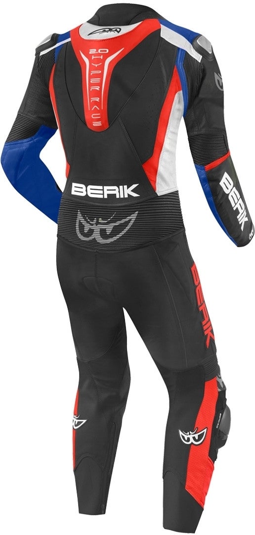 Berik NexG Um terno de couro da motocicleta da parte preto/vermelho/azul/cinza 60 Figura 2
