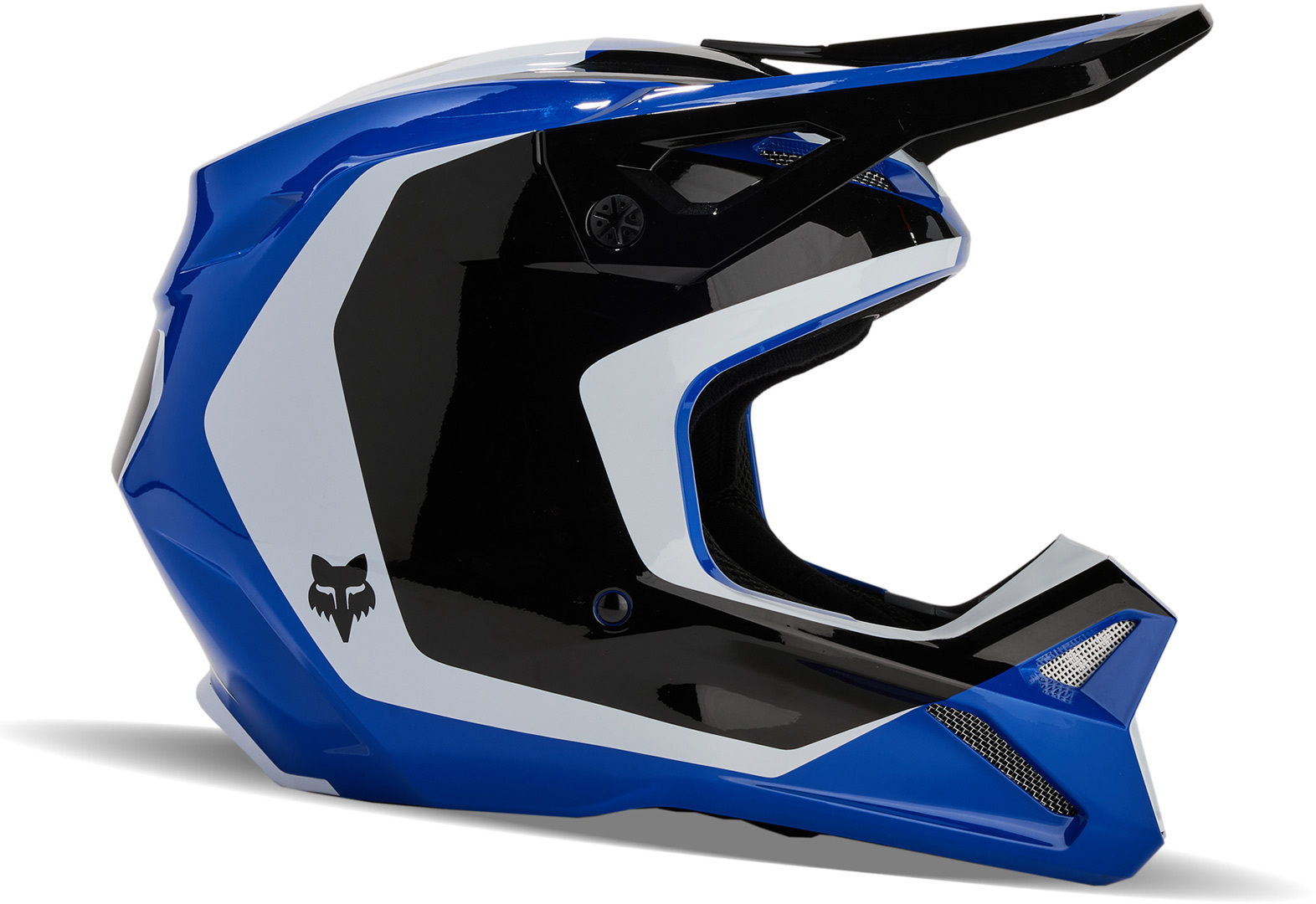FOX V1 Nitro MIPS Motokrosová přilba černý/bílý/modrý XXL (63/64) Obrázek 9