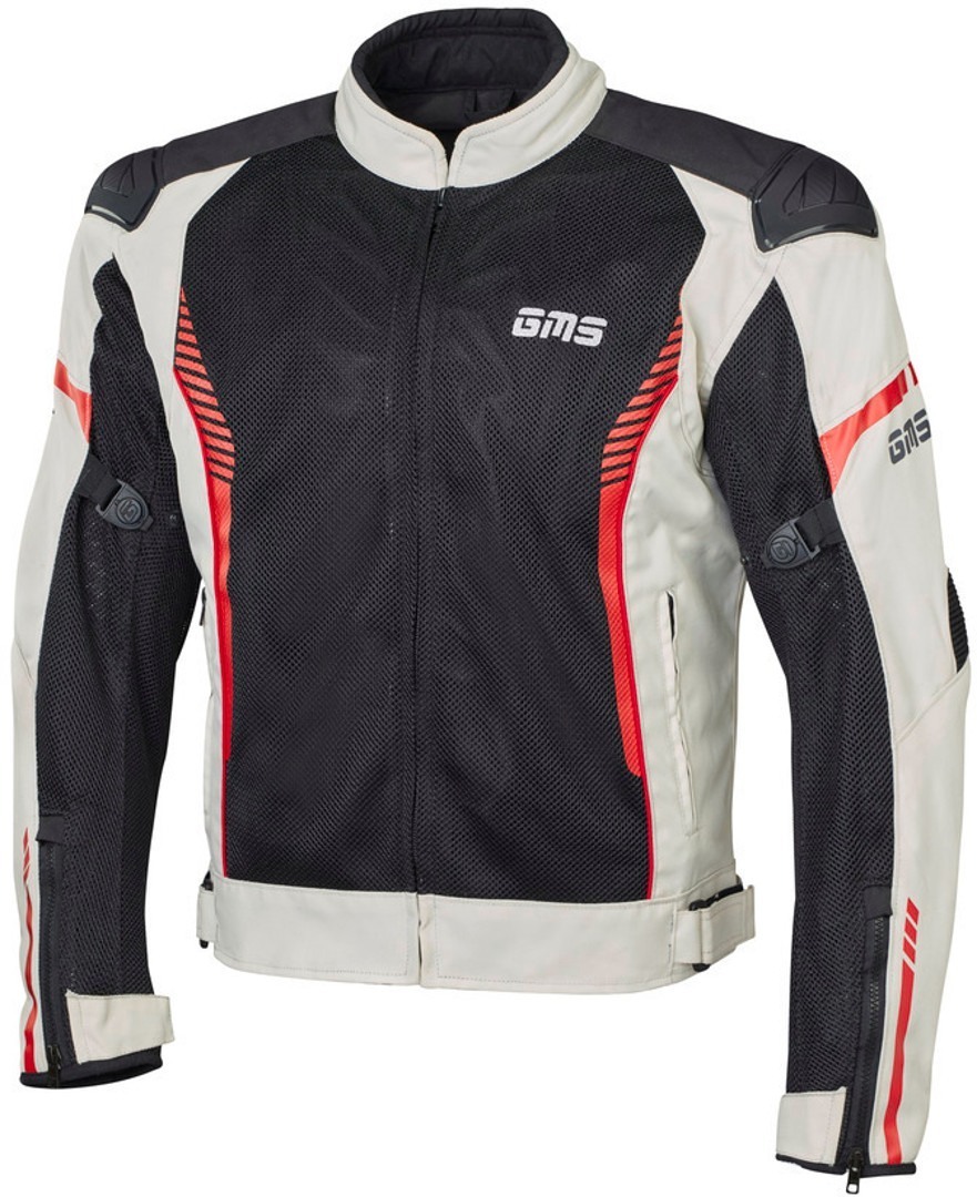 GMS Samu Mesh Motorcykel tekstiljakke grå/sort/rød M Figur 1