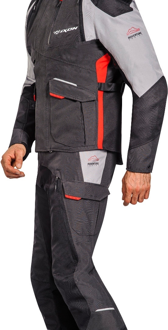 Ixon Balder Motorrad Textiljacke schwarz/grau/rot M Abbildung 5