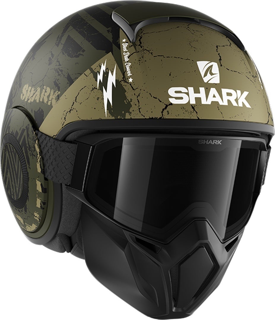 Shark Street-Drak Crower Capacete do jato preto fosco/verde M (57/58) Figura 3