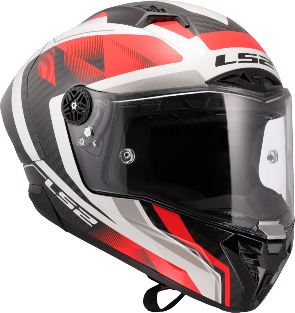 LS2 FF805 Thunder GP Raute Carbon Helm wit/rood XL (61/62) Figuur 7
