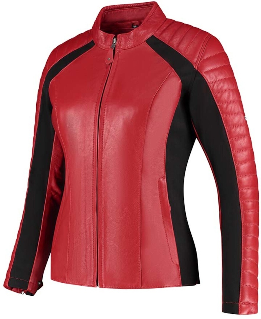 Rusty Stitches Donna Damer Motorcykel Läderjacka röd/svart 36 Figur 1