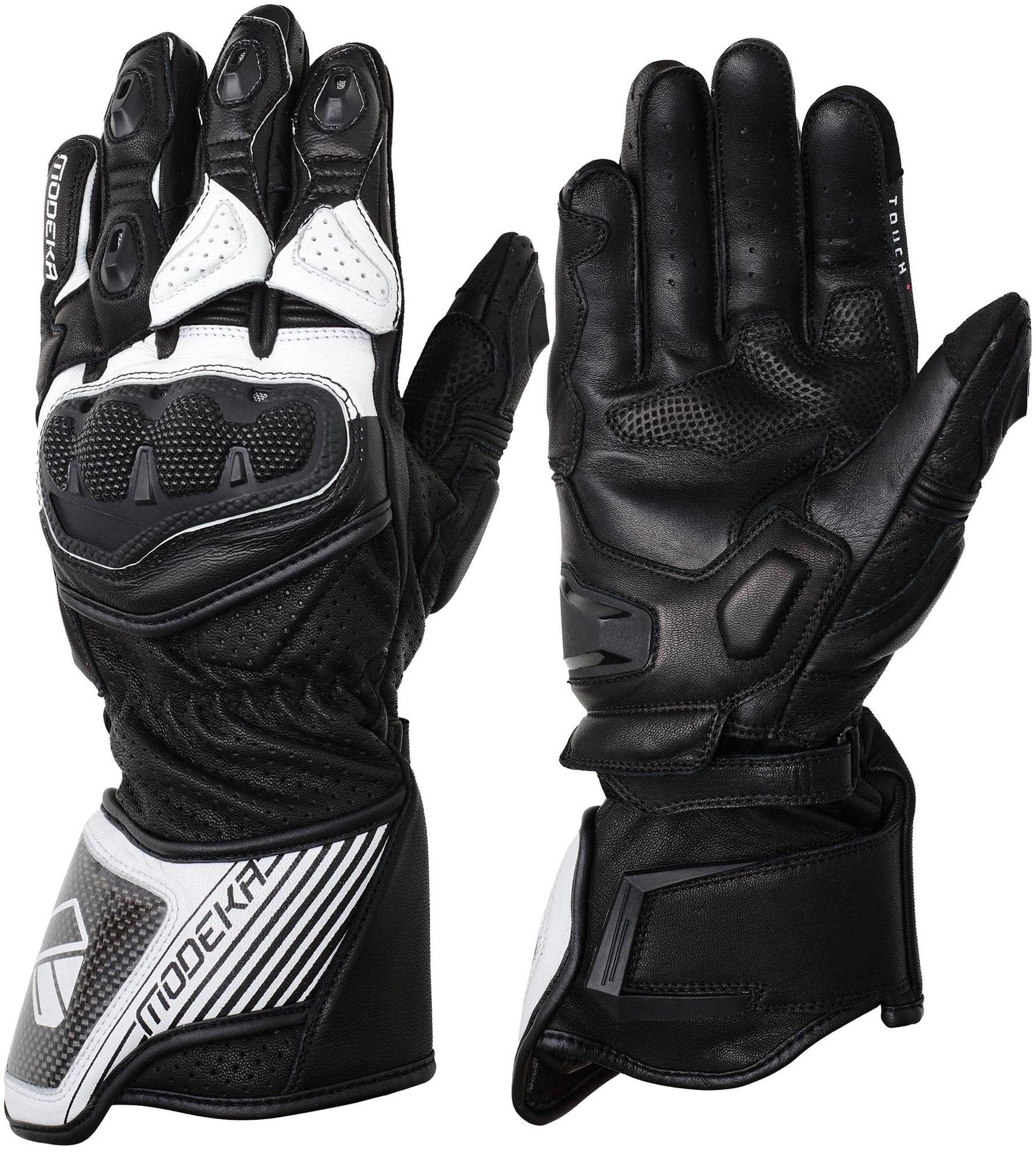 Modeka Evox Motorcycle Gloves black/white 12 Figure 1