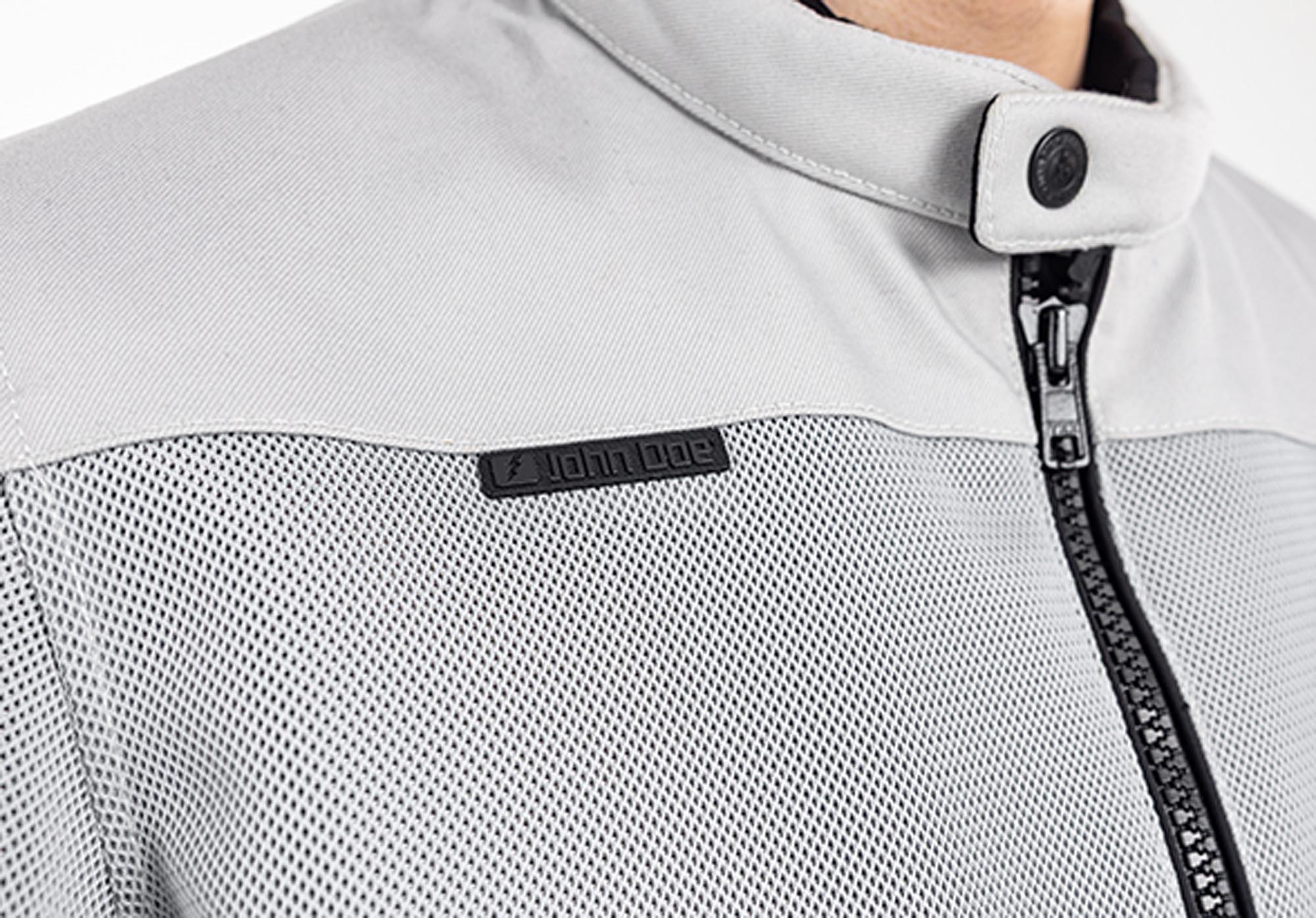 John Doe Aero Mesh geperforeerd motorfiets textieljas Wit 5XL Figuur 12