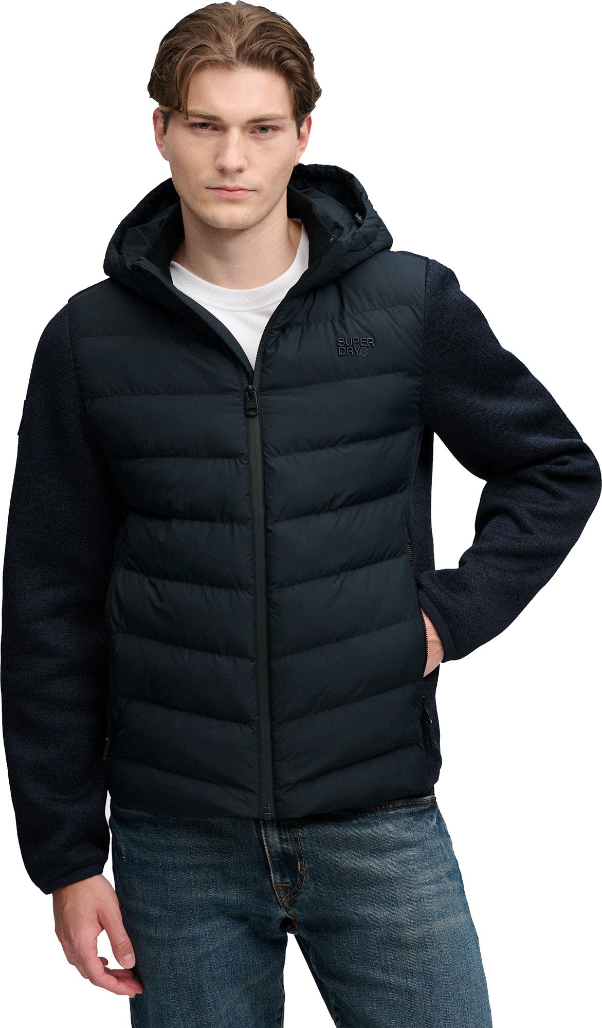 Superdry & Co Hybrid-Strickjacke marineblau M Abbildung 4