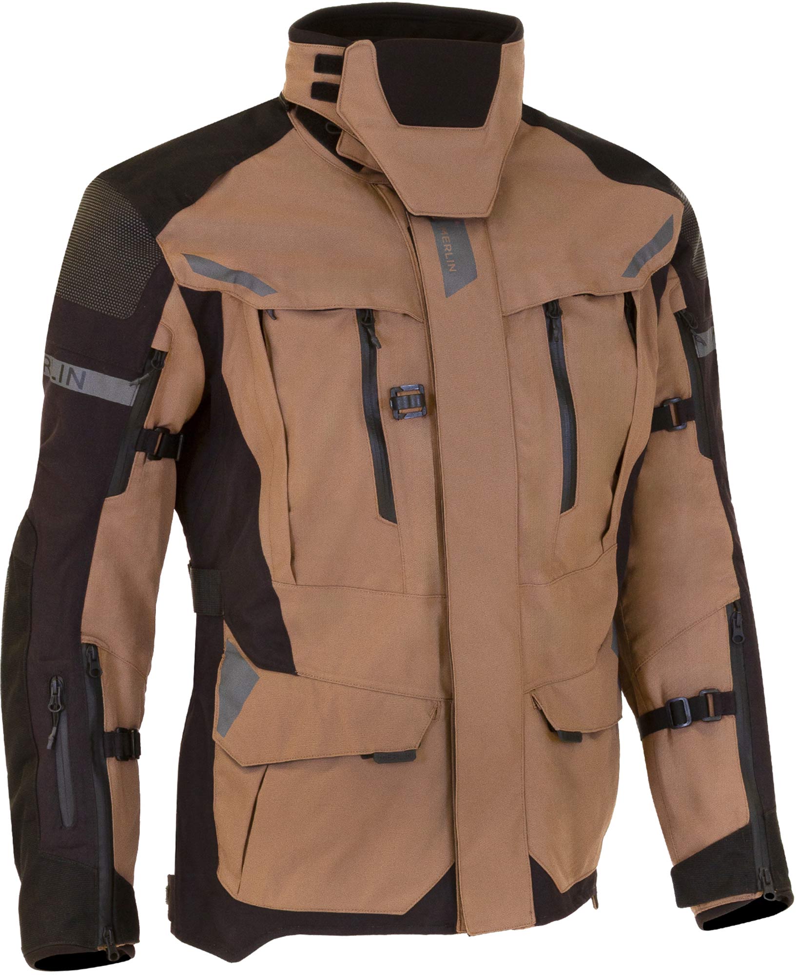 Merlin Akashi Pro D30 Laminated waterproof Motorcycle Textile Jacket light brown M Figure 2