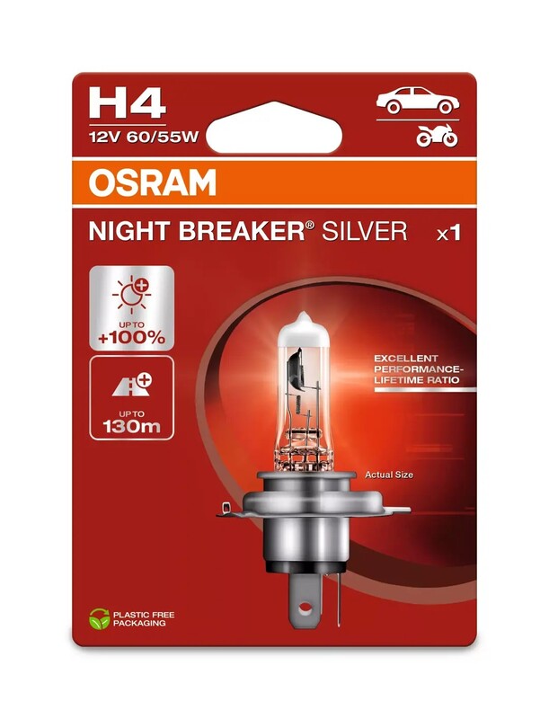 OSRAM Night Breaker Silver Bulb H4 12V/60/55 - X1 Figura 1
