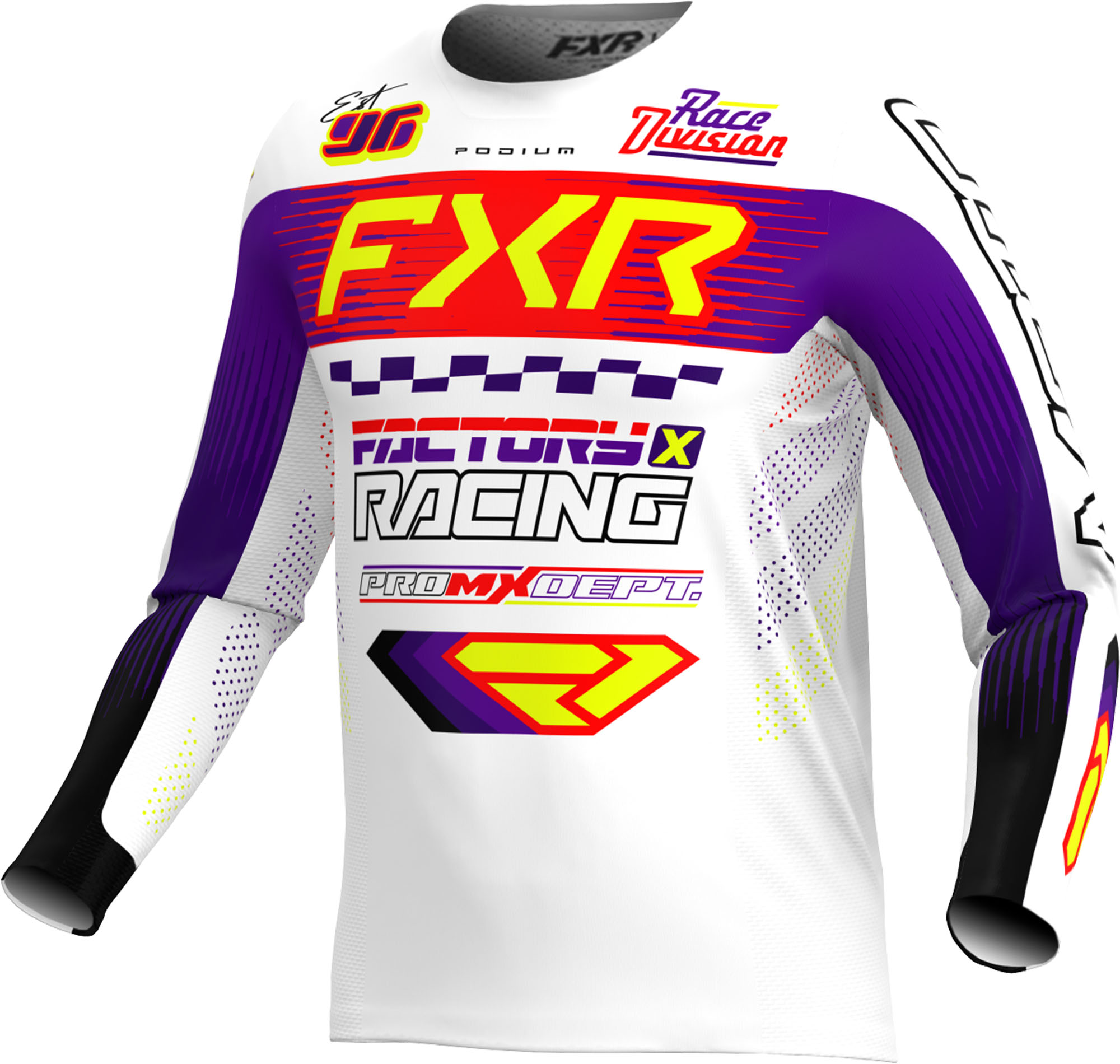 Fxr Men's Black/White/Purple Podium Gladiator Motocross Jersey