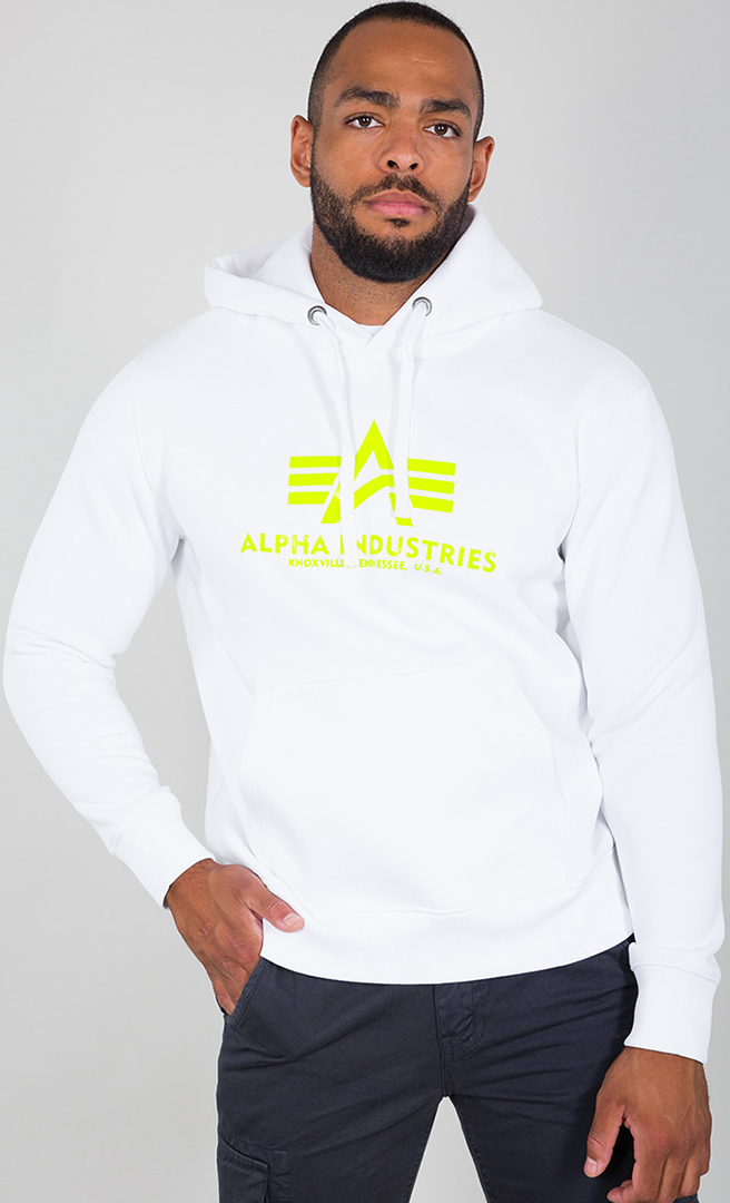 Alpha Industries Basic Chandail à capuchon Blanc/jaune M Figure 1