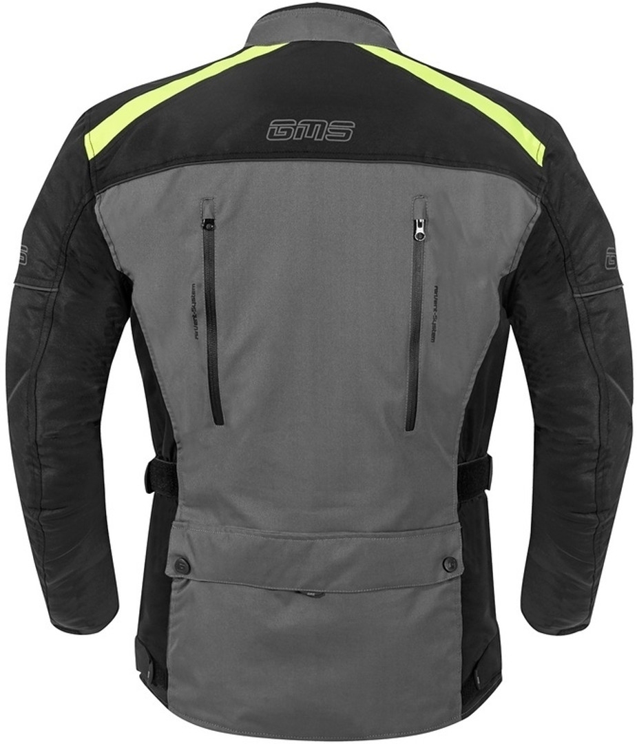 GMS Temper Motorcycle Textile Jacket grey/black/yellow 3XL Figure 2