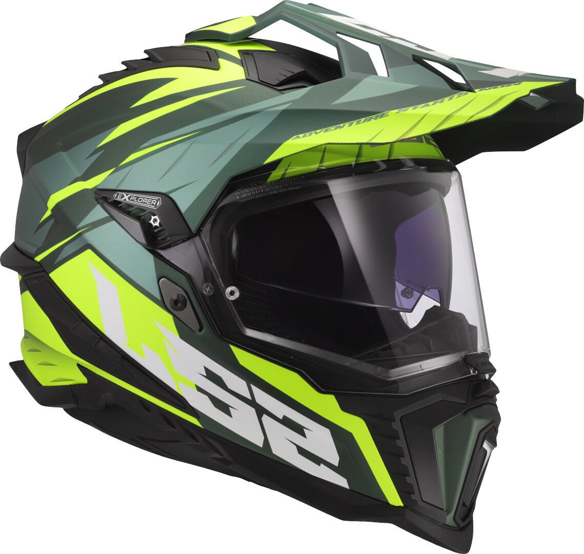 LS2 MX701 Explorer Spire Motocross Helm grün matt/neon-gelb XL (61/62) Abbildung 7