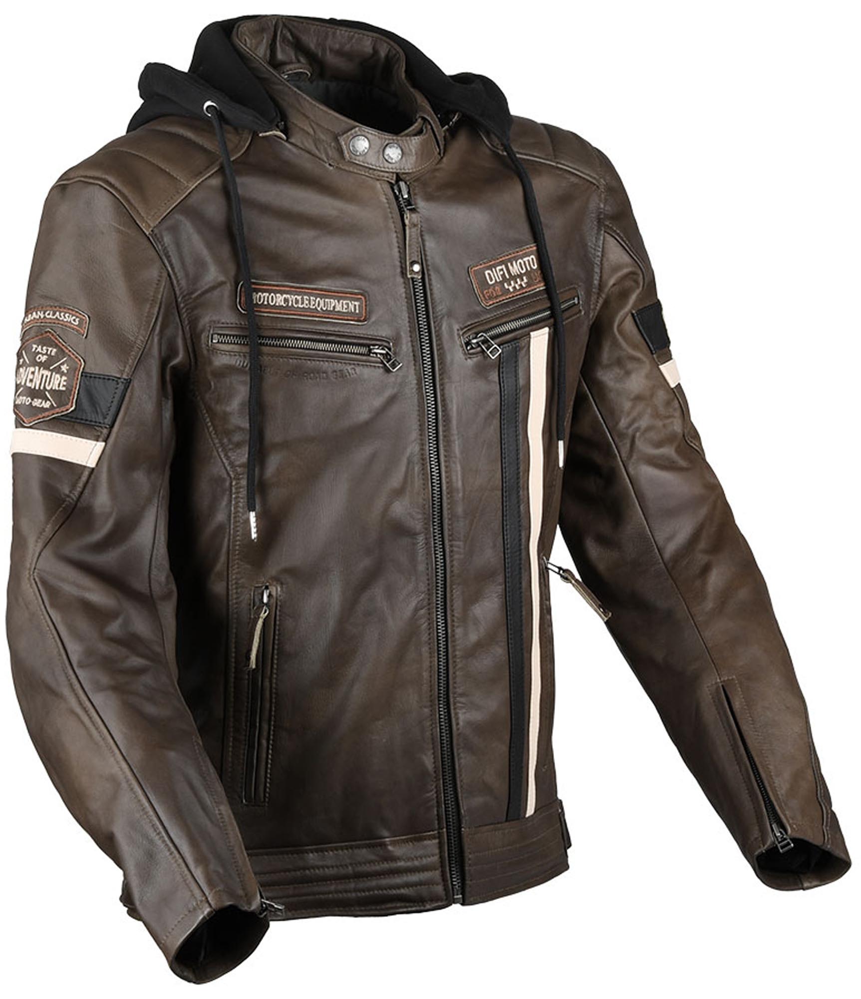 DIFI Detroit 3 Motorrad Lederjacke beige 56 Abbildung 1