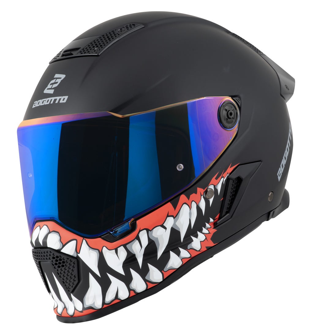 Bogotto Rapto Jaws Casco nero/rosso opaco S Figura 14