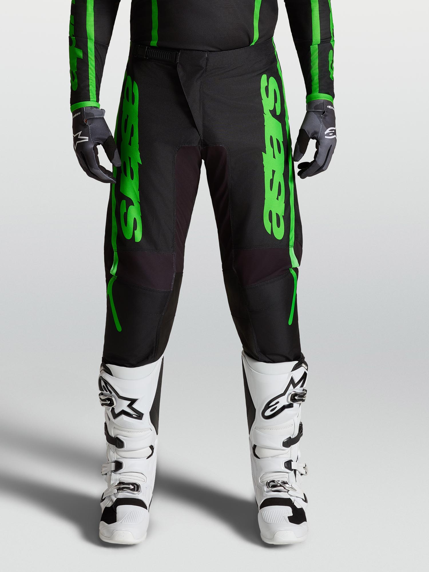 Alpinestars Fluid Apex V2 Motokrosové kalhoty Černá/neonově zelená 42 Obrázek 7