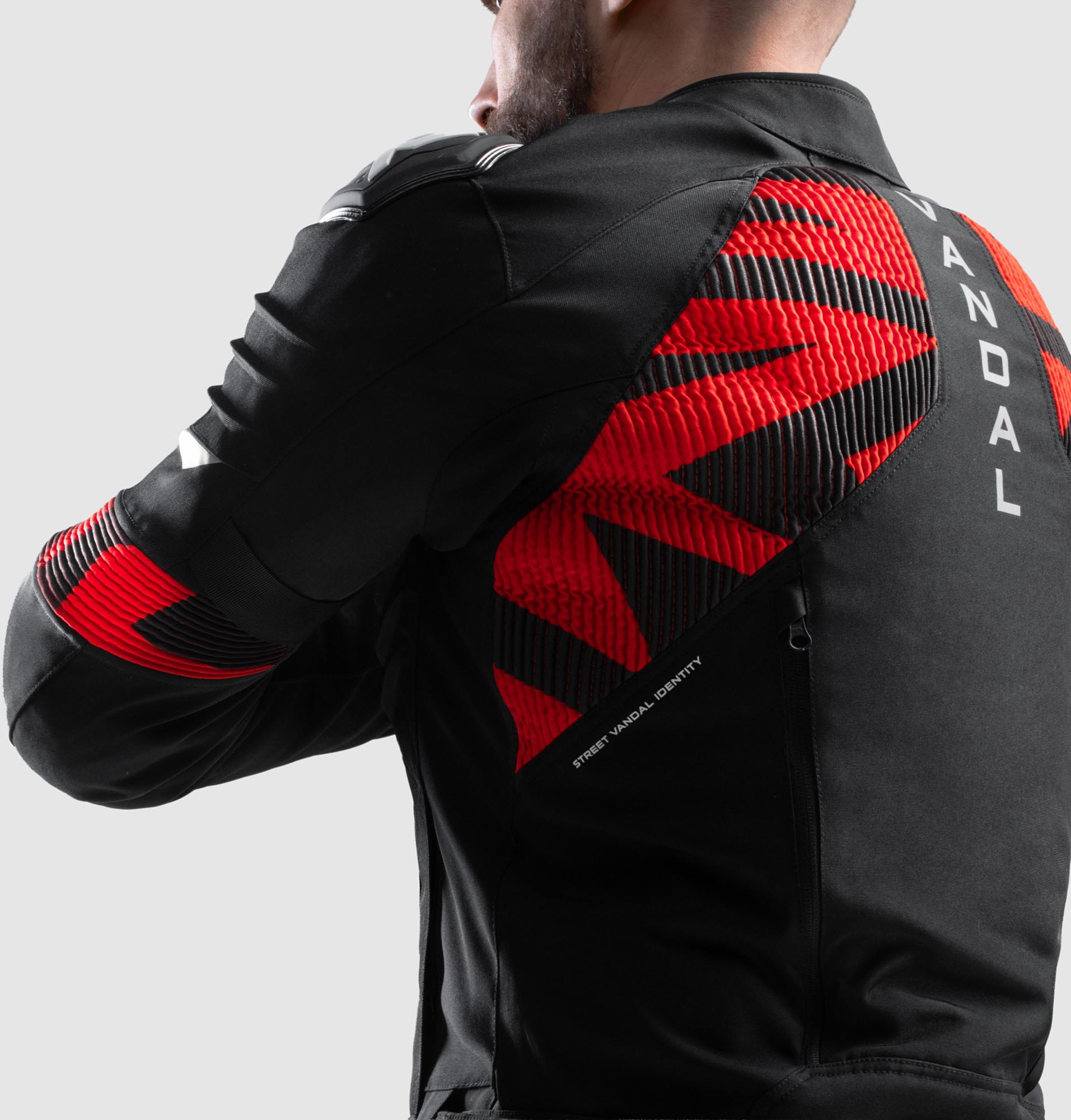 Rebelhorn Vandal 2 Veste textile moto imperméable noir/rouge S Figure 4