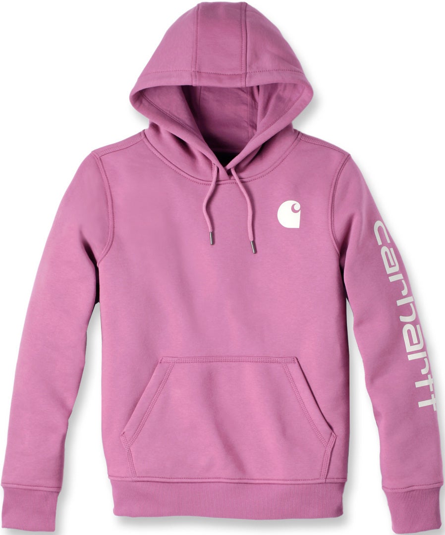 Carhartt Clarksburg Logo Sweat à capuche pour dames rose/blanc M Figure 1