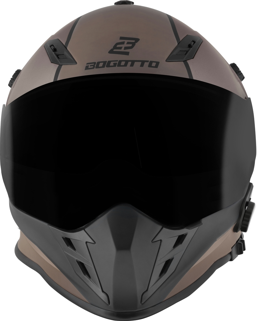 Bogotto H331 BT Tour EVO Bluetooth Enduro hjälm Svart matt/brun XS Figur 9