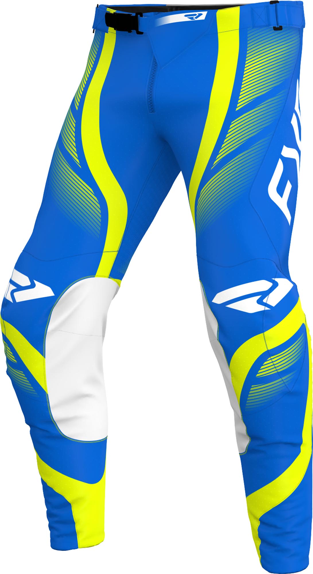 FXR Helium Infinity Pantalons de motocross bleu/jaune/blanc 38 Figure 1