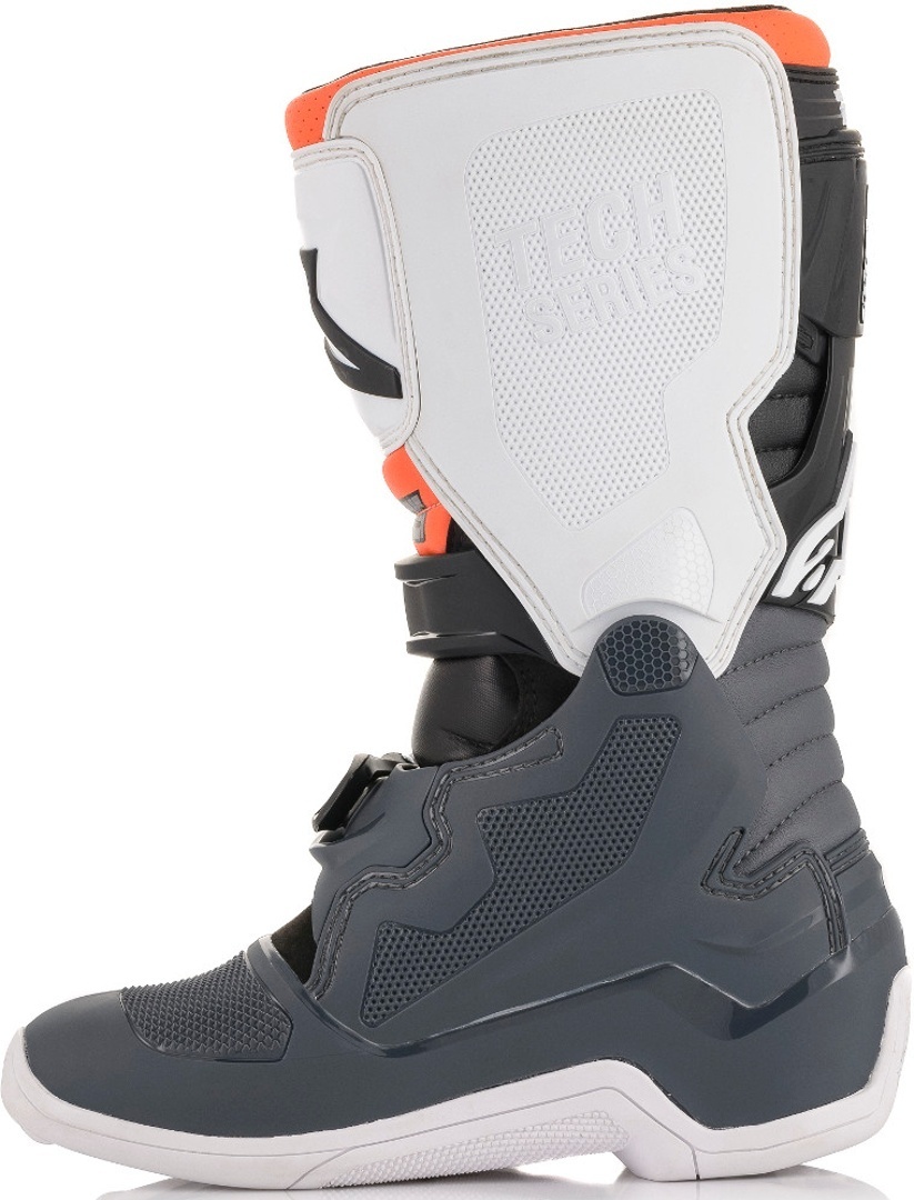 Alpinestars Tech 7S Botas de Motocross Juvenil Cinza/Branco/Laranja 34 Figura 6