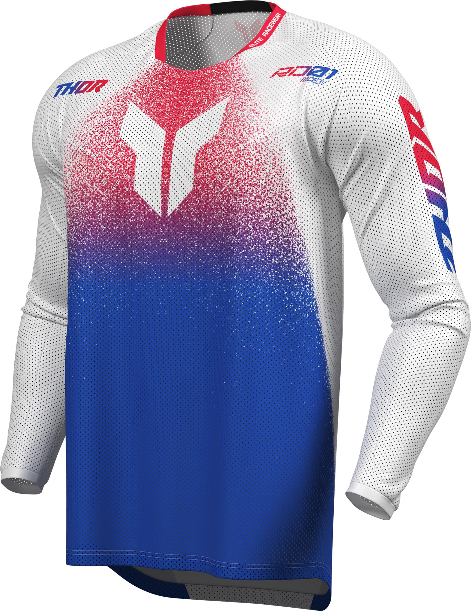 Thor Launchmode Air Darkside Motocross Jersey weiß/blau/rot L Abbildung 1