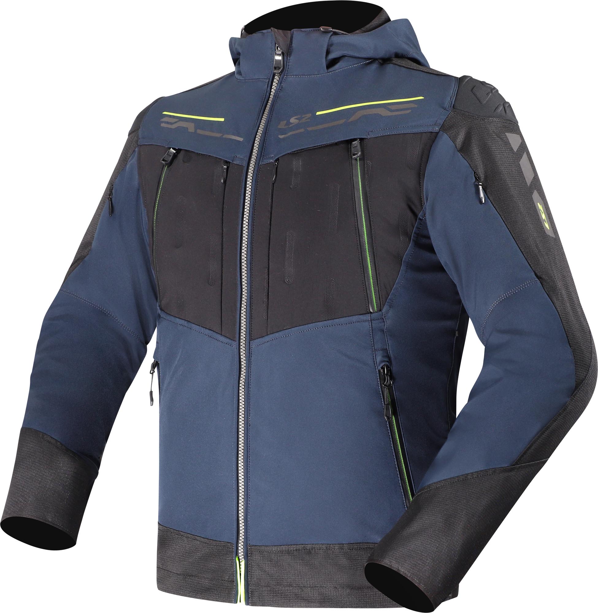 LS2 Zirconium Evo Veste textile moto imperméable bleu/noir/jaune L Figure 1