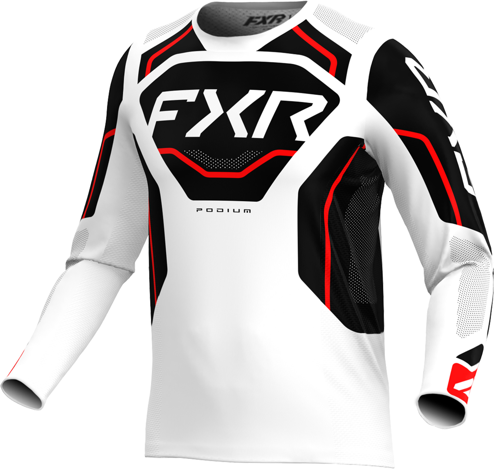 FXR Podium Relay Motocross Jersey white/black/red S Figure 1