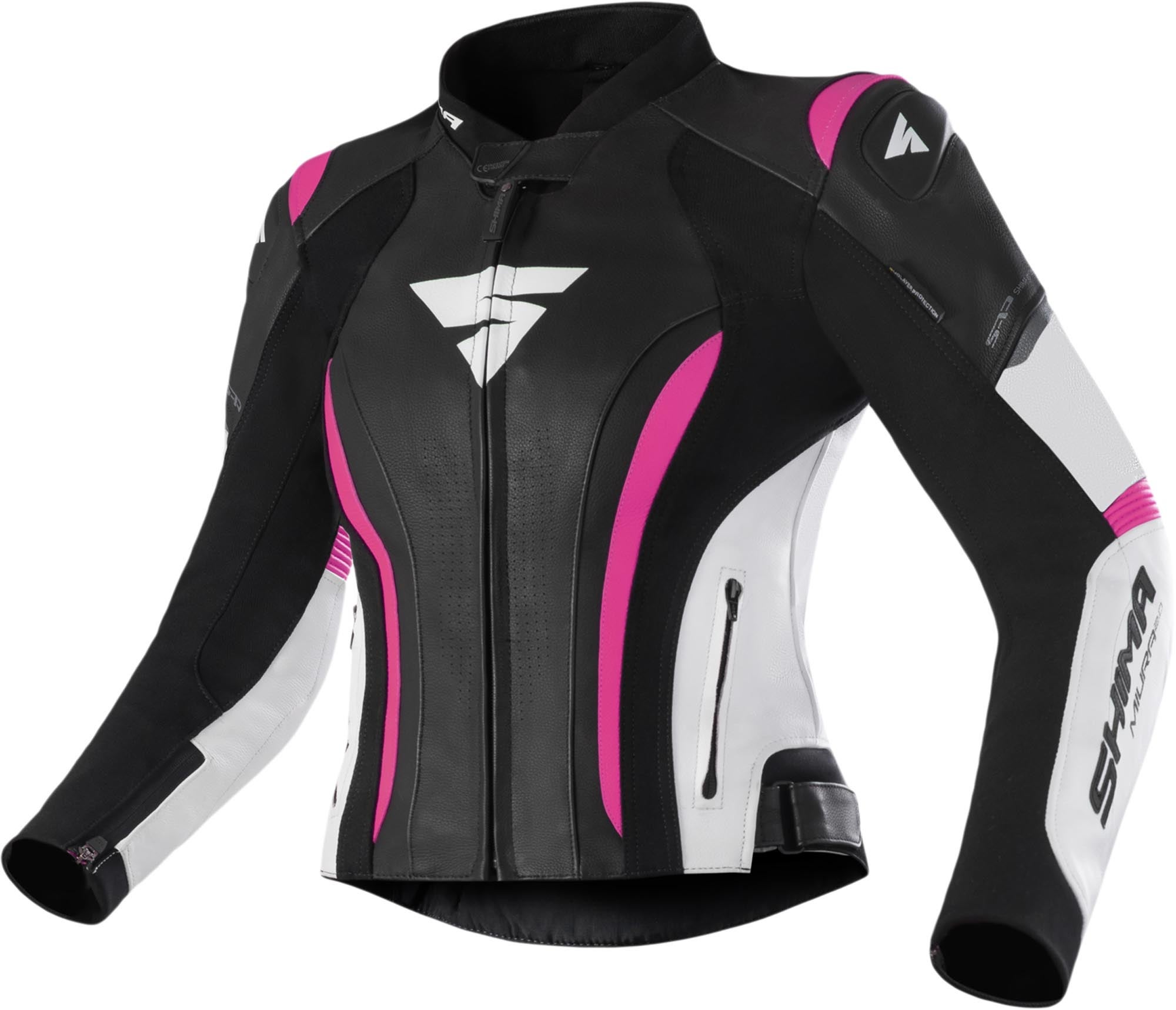 SHIMA Miura 2.0 Damen Motorrad Lederjacke schwarz/pink 36 Abbildung 1