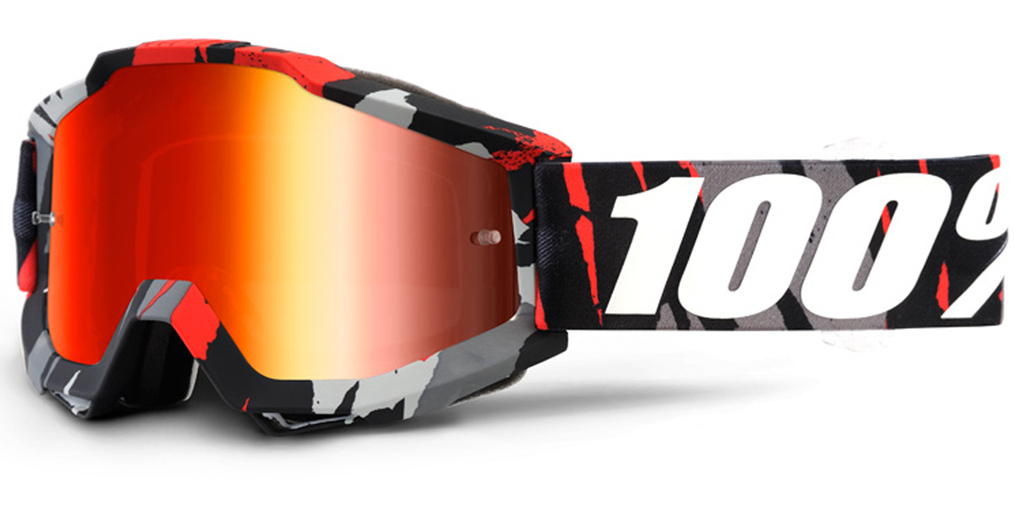 100% Accuri Extra Ochelari de motocross Gri/Roșu Figura 1