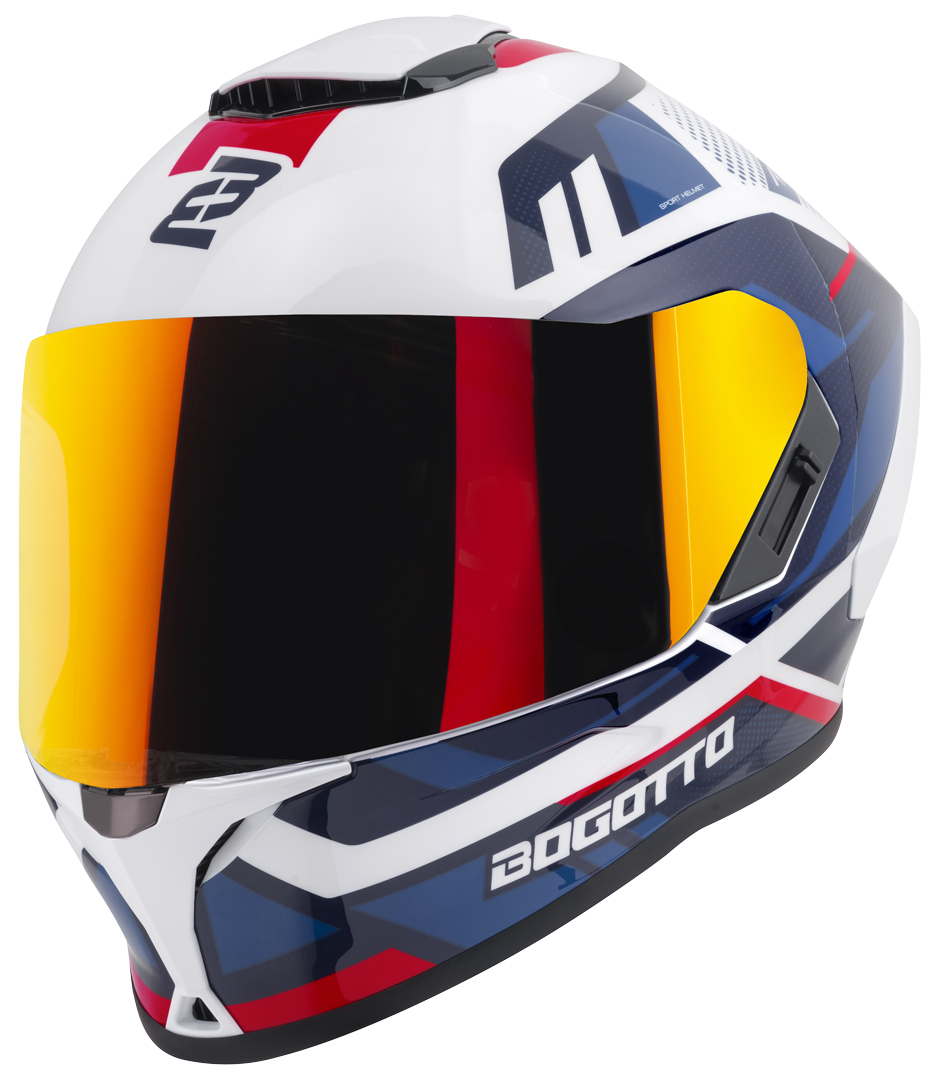 Bogotto Phantom Codex Glasvezel helm wit/blauw/rood S Figuur 5
