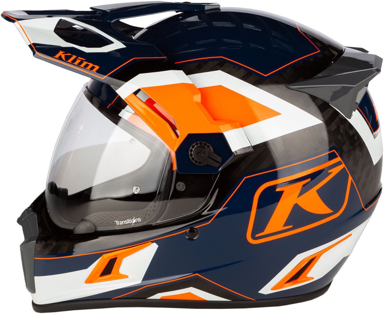 Klim Krios Pro Rally ECE/DOT Carbon Casque d’enduro Blanc/Bleu/Orange L (59/60) Figure 7