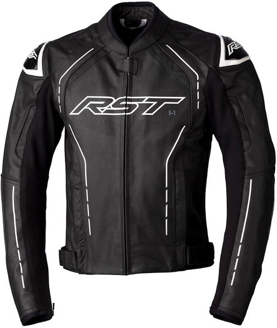 RST S1 Jaqueta de couro da motocicleta preto/branco 46 Figura 1