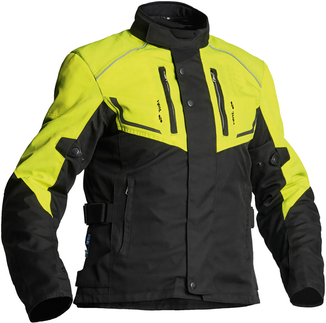 Lindstrands Halden waterproof Motorcycle Textile Jacket black/yellow 50 Figure 1
