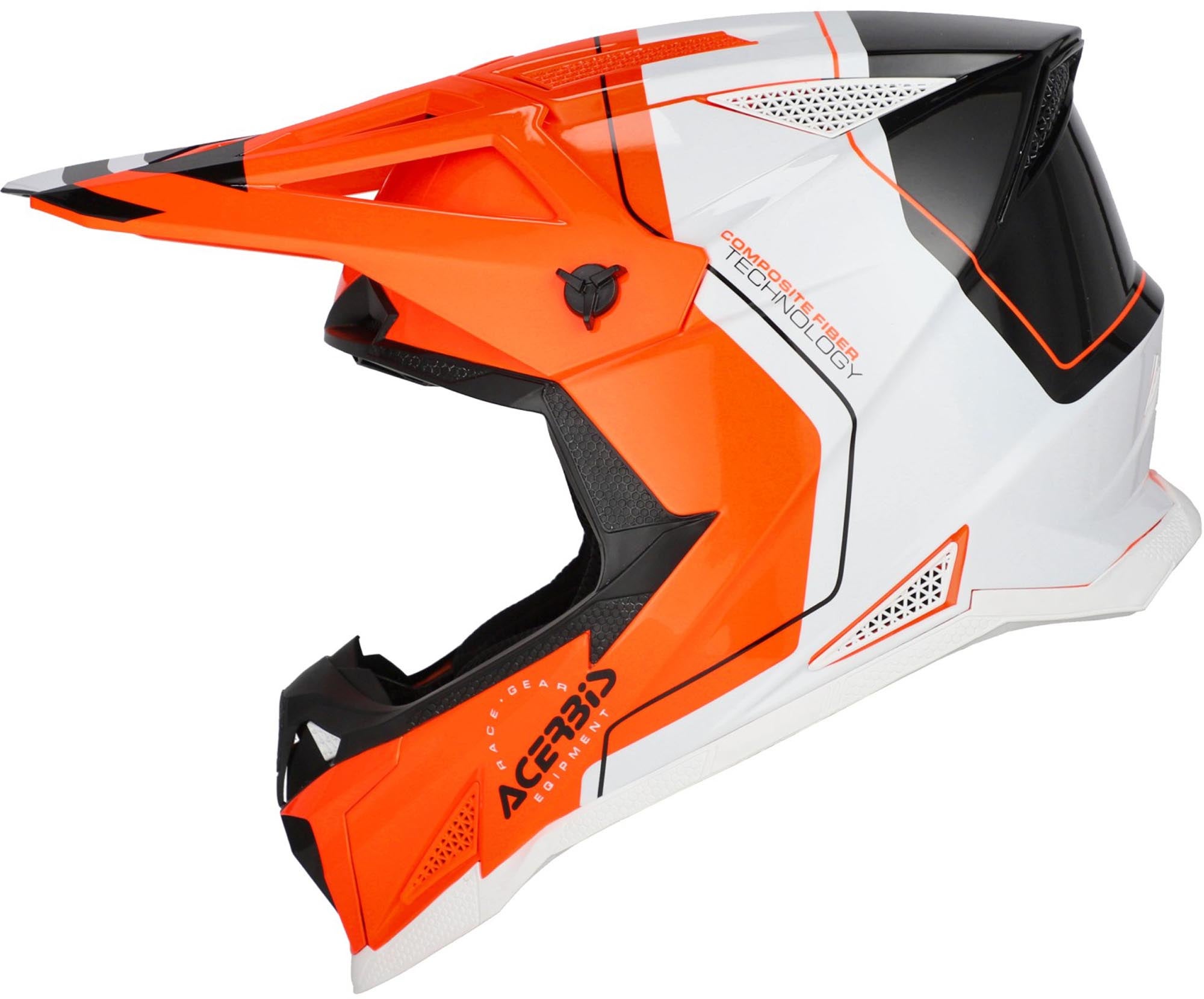 Acerbis T711 Graphic Motocrosshjelm orange/hvid/sort XL (61/62) Figur 3