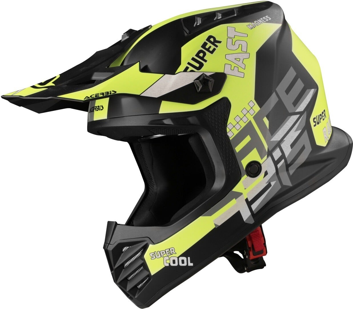 Acerbis Profile Casco da motocross per ragazzi nero opaco/giallo Y/S (49/50) Figura 1