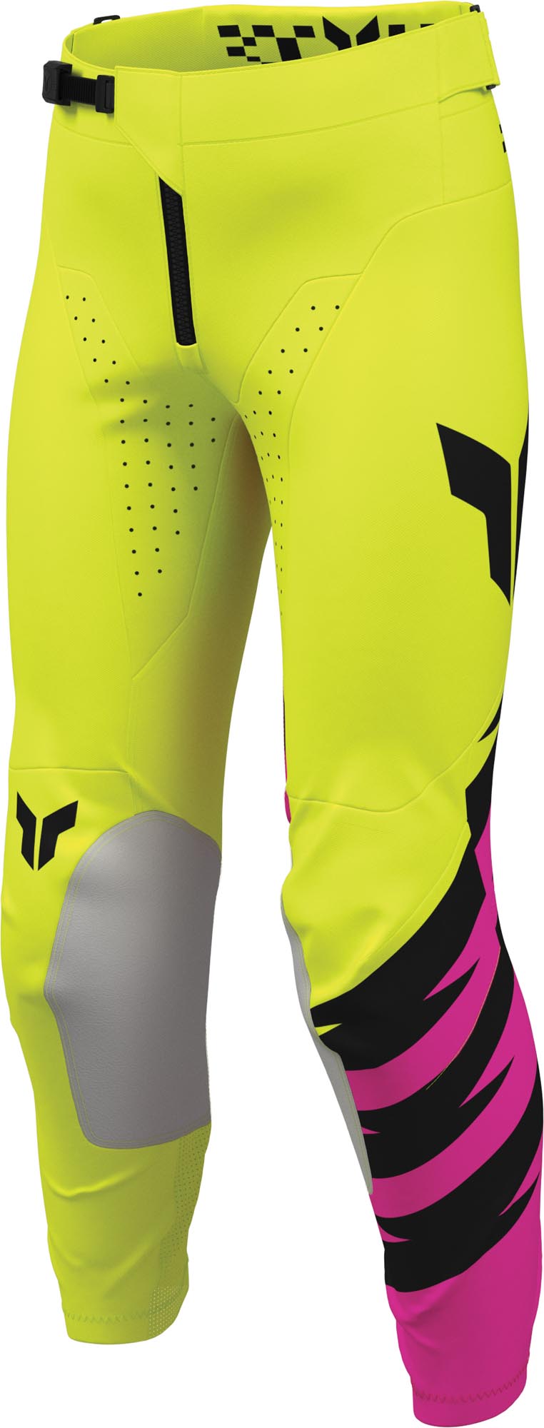 Thor Launchmode Shockie Ungdoms motocrossbukser neongul/pink 24 Figur 1