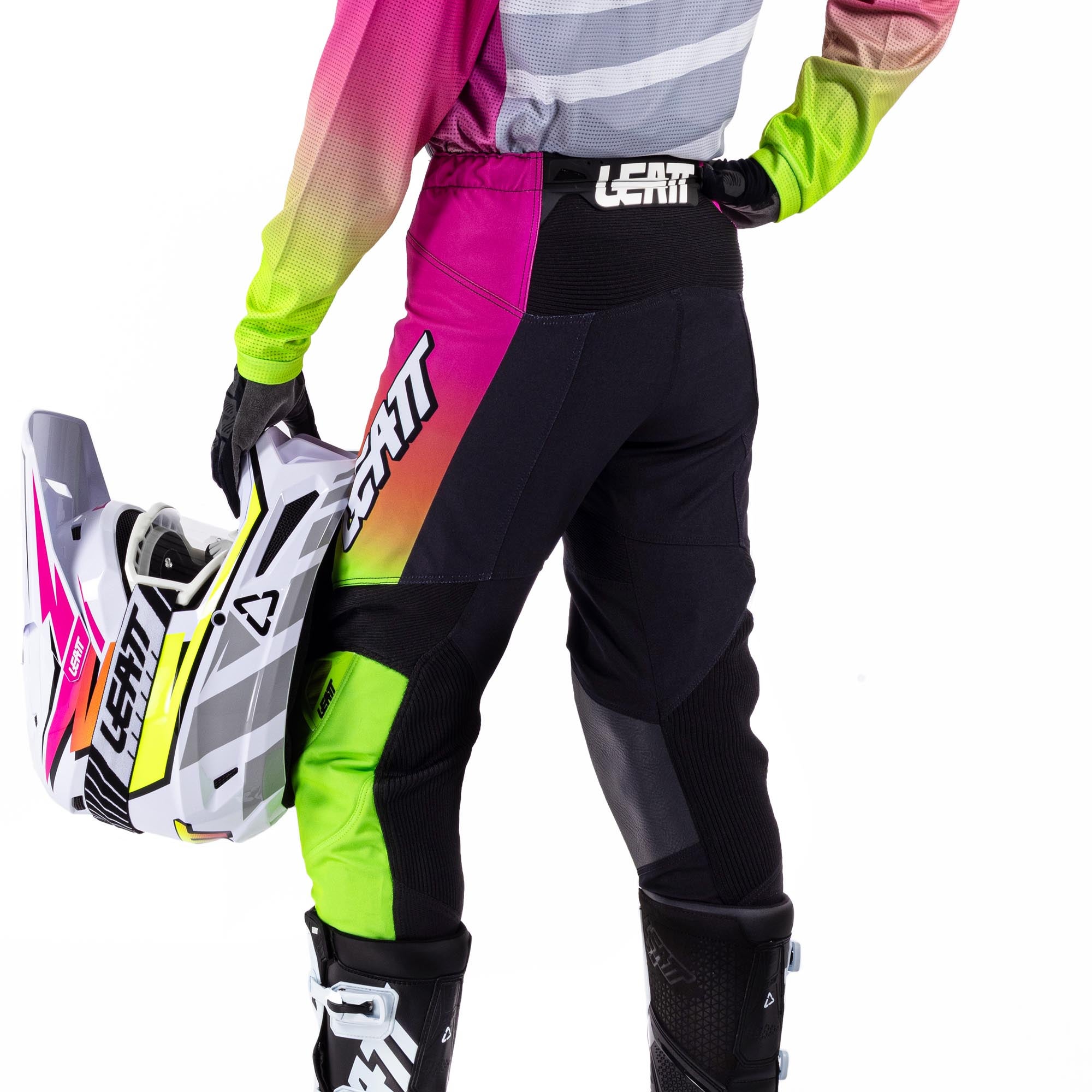 Leatt Moto Ride Kit 3.5 V26 Conjunto de Camisa e Calça de Motocross Juvenil branco/rosa/amarelo XS Figura 7