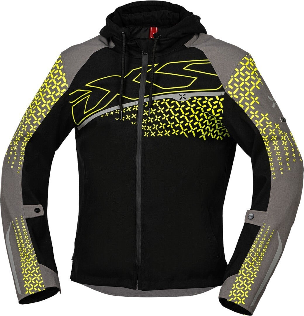 IXS Rapid-STX 1.0 waterproof Motorcycle Textile Jacket black/grey/yellow XXL Figure 1