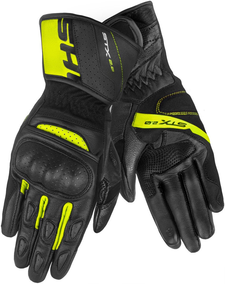 SHIMA STX 2.0 perforerede motorcykelhandsker sort/gul M Figur 3