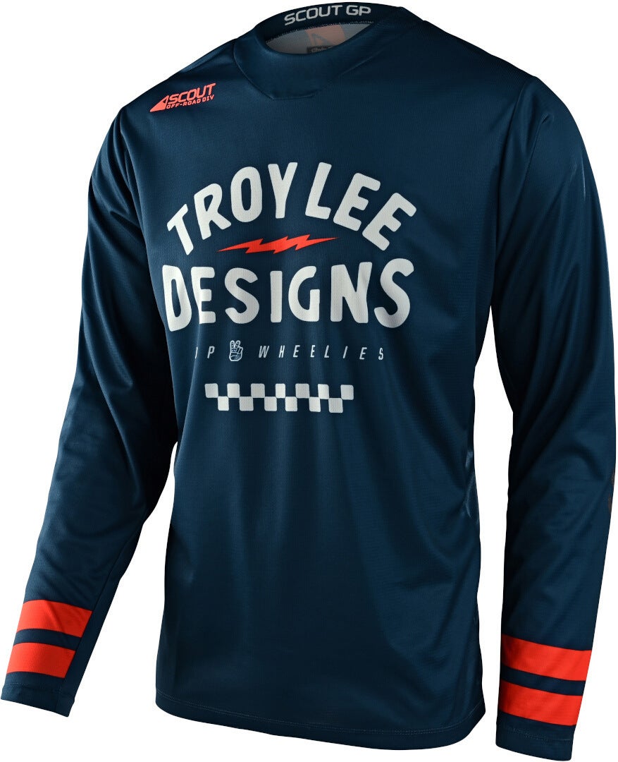 Troy Lee Designs Scout GP Ride On Maillot de motocross bleu/orange L Figure 1